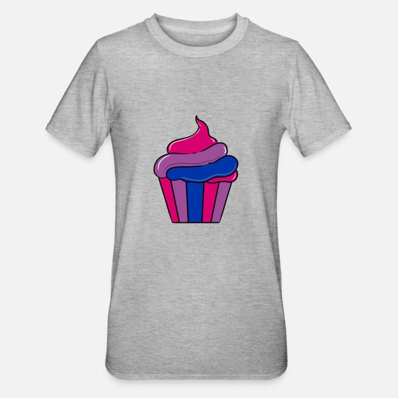 Bisexueller Cupcake Bisexual Pride - Unisex Polycotton T-Shirt - Grau meliert