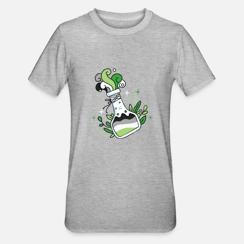 Aromantischer Trank Aromantic Pride - Unisex Polycotton T-Shirt - Grau meliert