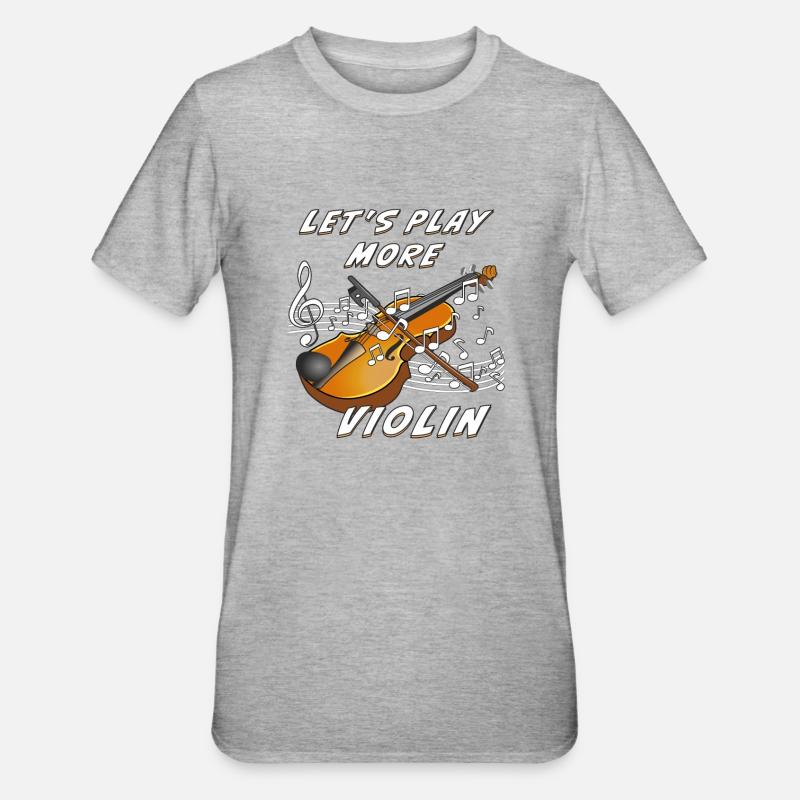 JOUONS PLUS DE VIOLON - T-shirt polycoton Unisexe - gris chiné
