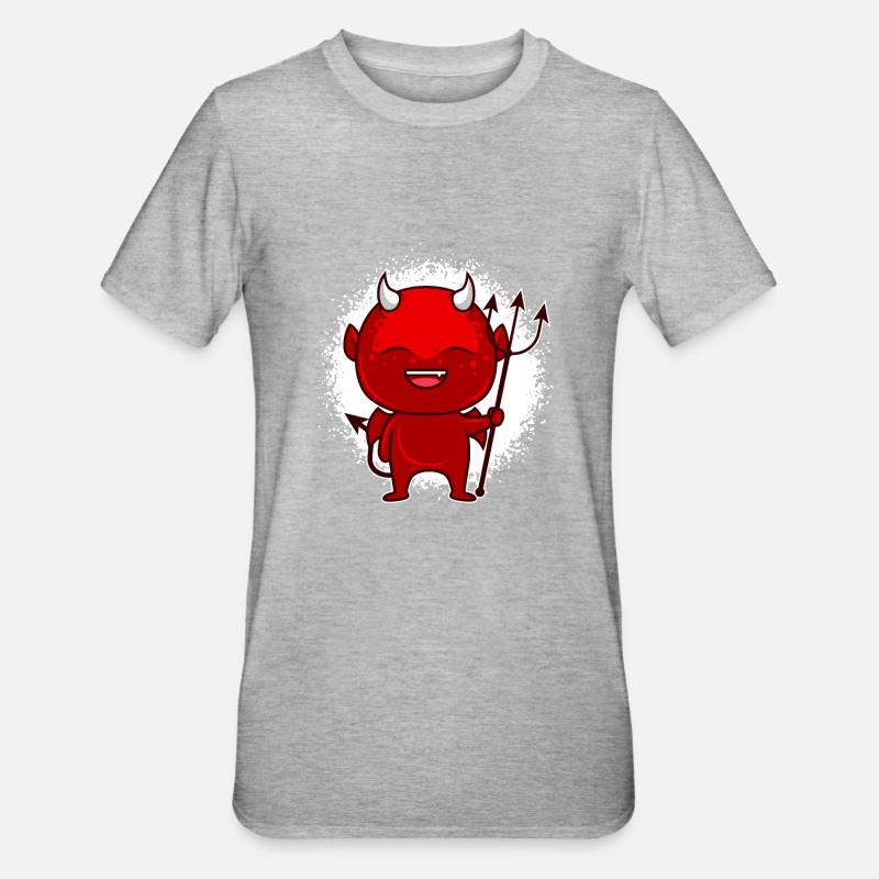 Little Devil Satan Antichrist - Unisex Polycotton T-Shirt - heather grey