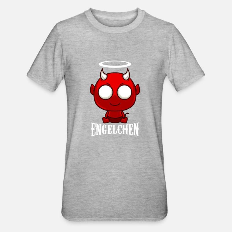 Angel Devil Devil - Unisex Polycotton T-Shirt - heather grey
