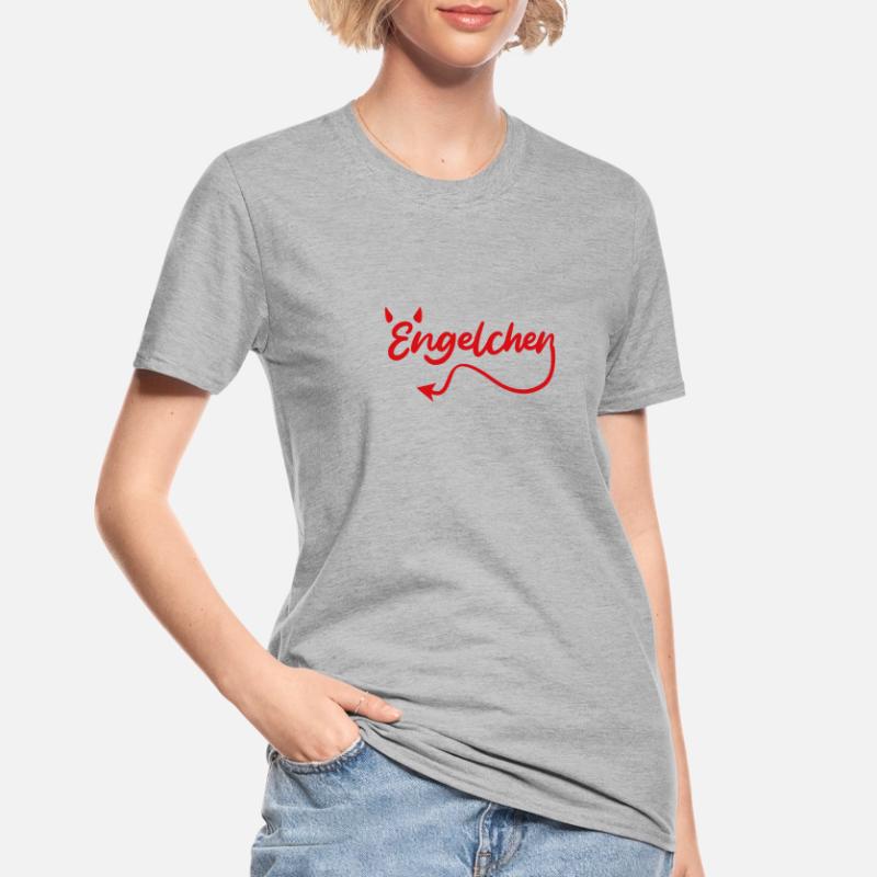 Engelchen oder Teufelchen Engel Teufel Unisex Polycotton T-Shirt
