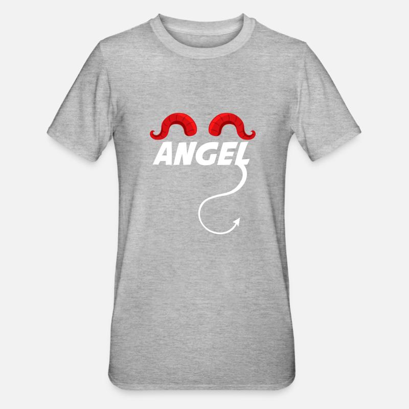 Angel Devil Angel Devil - Unisex Polycotton T-Shirt - heather grey
