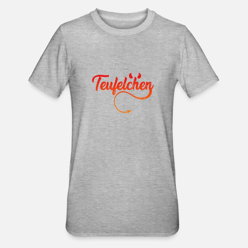 Teufel oder Engel Teufelchen - Unisex Polycotton T-Shirt - Grau meliert