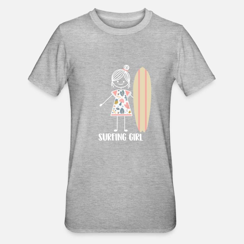 Surf Surfer Surfer - T-shirt polycoton Unisexe - gris chiné