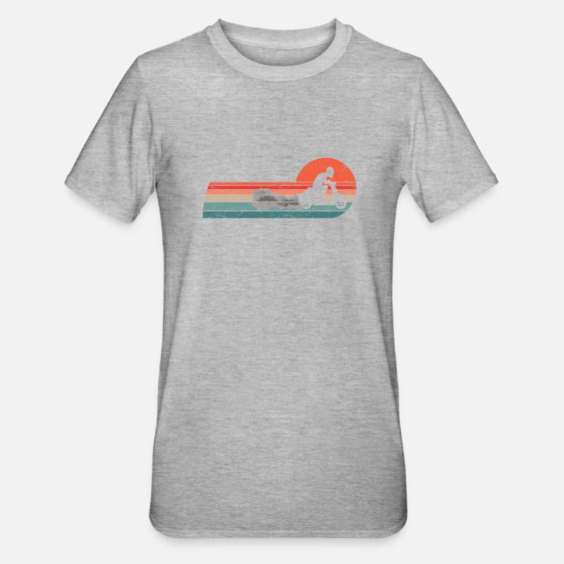 Motorroller Moped Motor-Scooter Motor-Rollerfahrer - Unisex Polycotton T-Shirt - Grau meliert