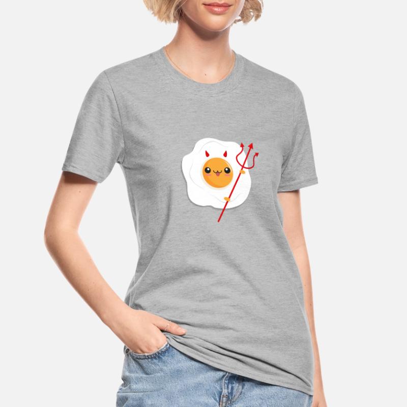 Devil Egg Fried Egg Satan Devil Unisex Polycotton T-Shirt