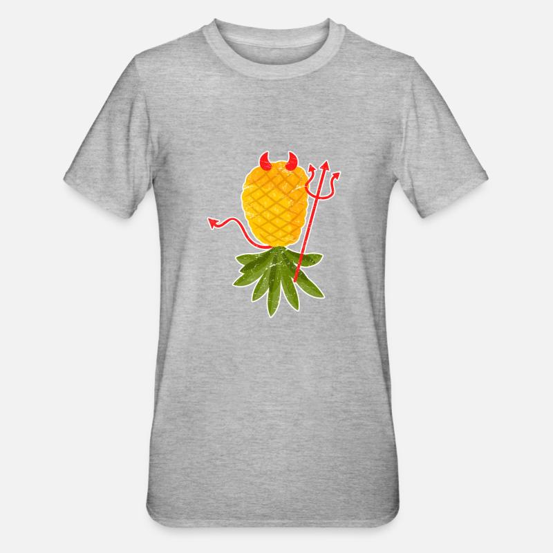 Satan Diable d’ananas - T-shirt polycoton Unisexe - gris chiné