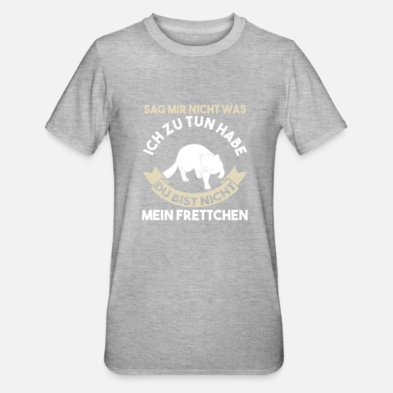 Frettchen - Unisex Polycotton T-Shirt - Grau meliert