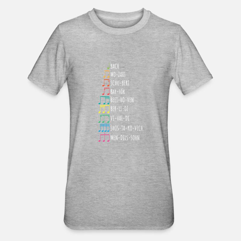 Classical composers, composers, music - Unisex Polycotton T-Shirt - heather grey