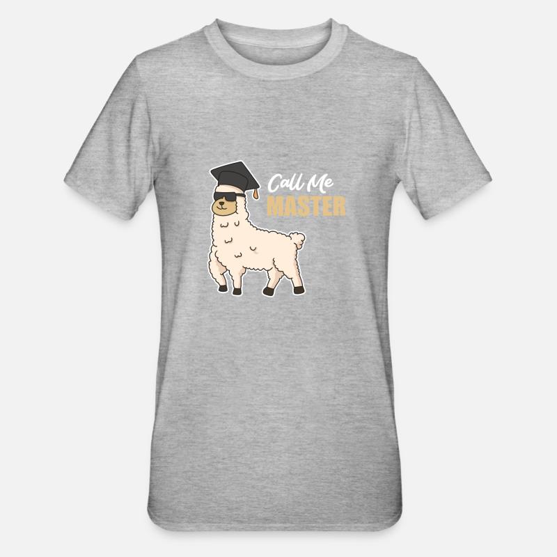 Alpaca Master's Degree Master - Unisex Polycotton T-Shirt - heather grey