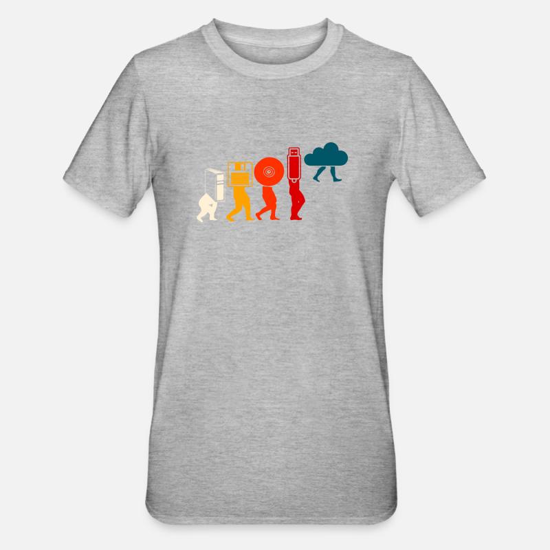 Évolution du programmeur Cloud. - T-shirt polycoton Unisexe - gris chiné