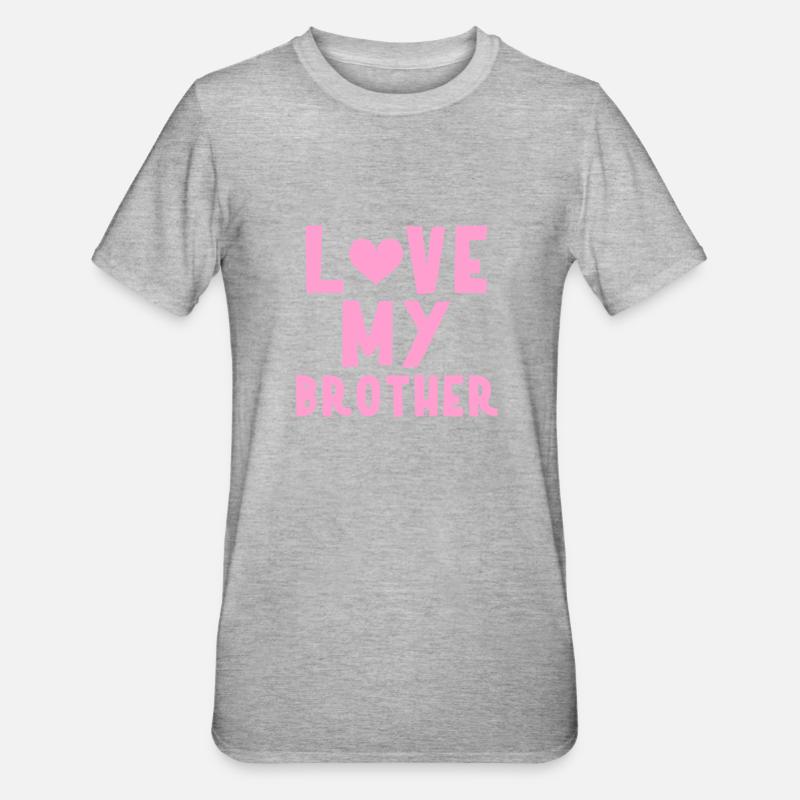 J’aime mon frère - T-shirt polycoton Unisexe - gris chiné