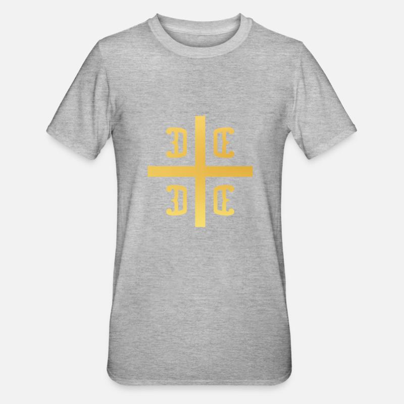Drapeau de la Serbie pour les Serbes Srbin Srbija - T-shirt polycoton Unisexe - gris chiné