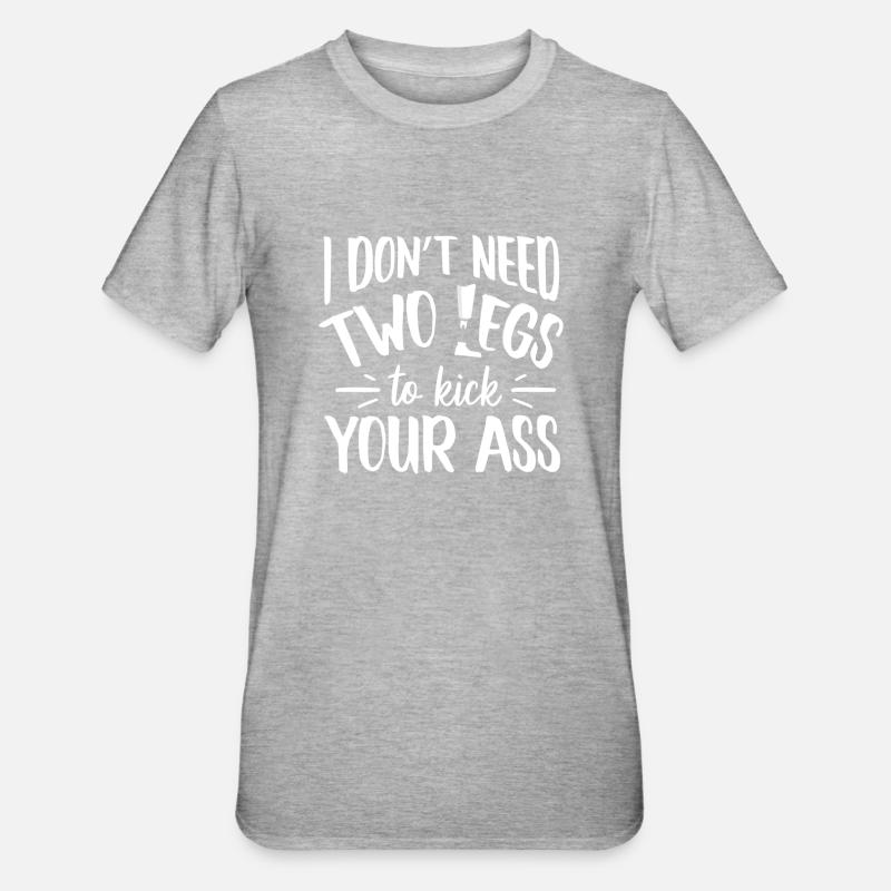 Jambe Amputée Drôle d’humour - T-shirt polycoton Unisexe - gris chiné