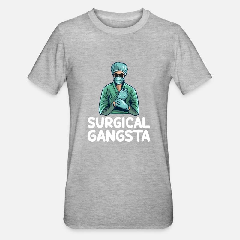 Technologue chirurgical Gangsta Tech Drôle - T-shirt polycoton Unisexe - gris chiné