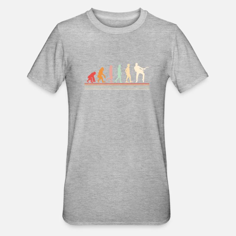 Guitariste Evolution, guitariste - T-shirt polycoton Unisexe - gris chiné