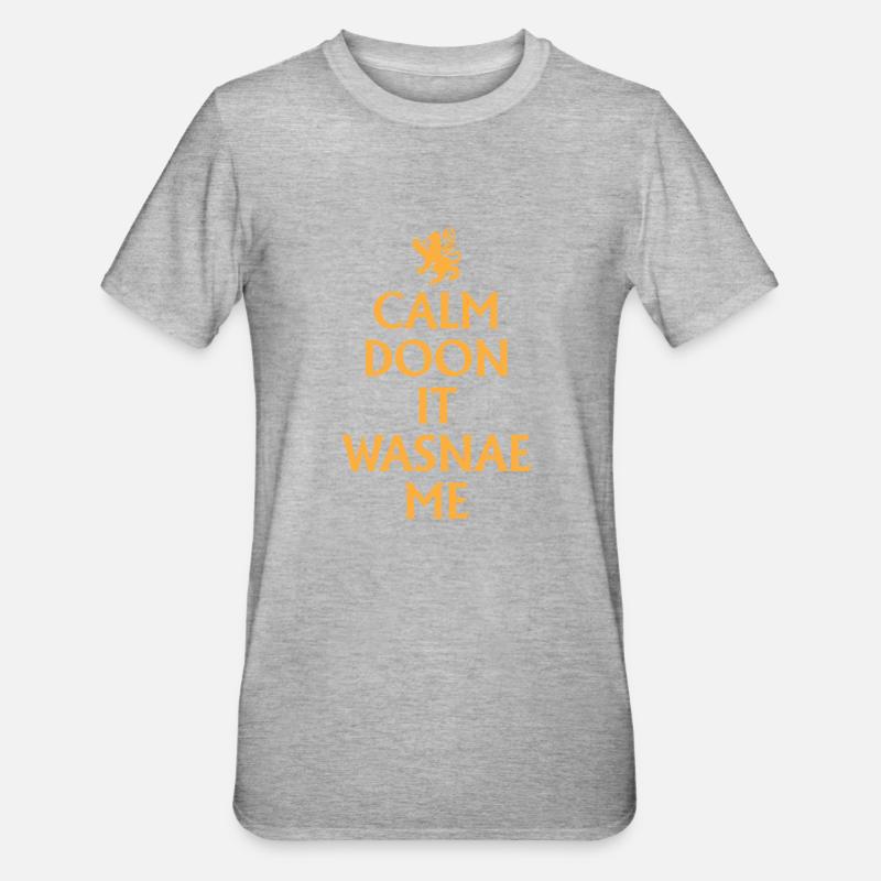 Écossais, Écosse Calm Doon - T-shirt polycoton Unisexe - gris chiné