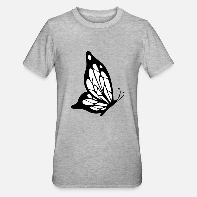 schmetterling - Unisex Polycotton T-Shirt - Grau meliert