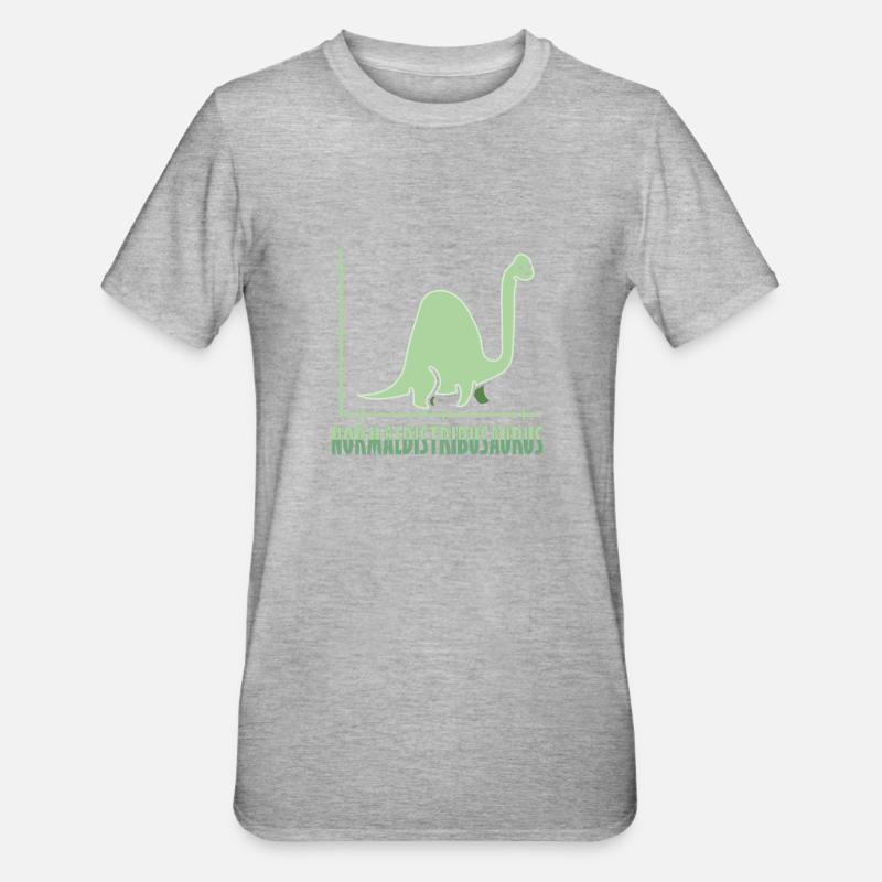 Dinosaure Math Pythagore Mathématicien - T-shirt polycoton Unisexe - gris chiné