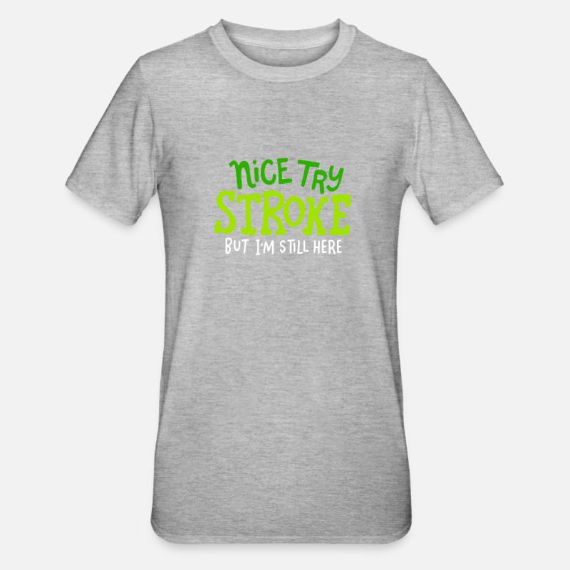 Schlaganfall-überlebende Geschenkidee Netter - Unisex Polycotton T-Shirt - Grau meliert