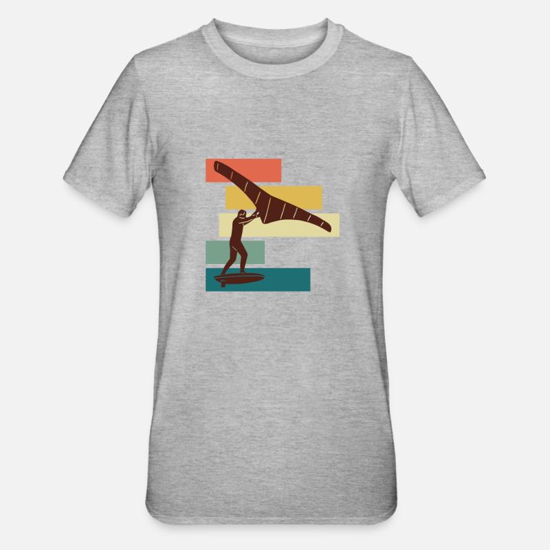 Wing Foil Wingsurf Wingfoiling Wingfoil Wing Surf - T-shirt polycoton Unisexe - gris chiné