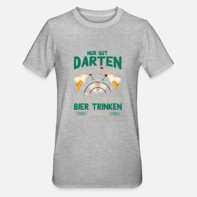Darten, Dart, Dartpfeil, Darter - Unisex Polycotton T-Shirt - Grau meliert