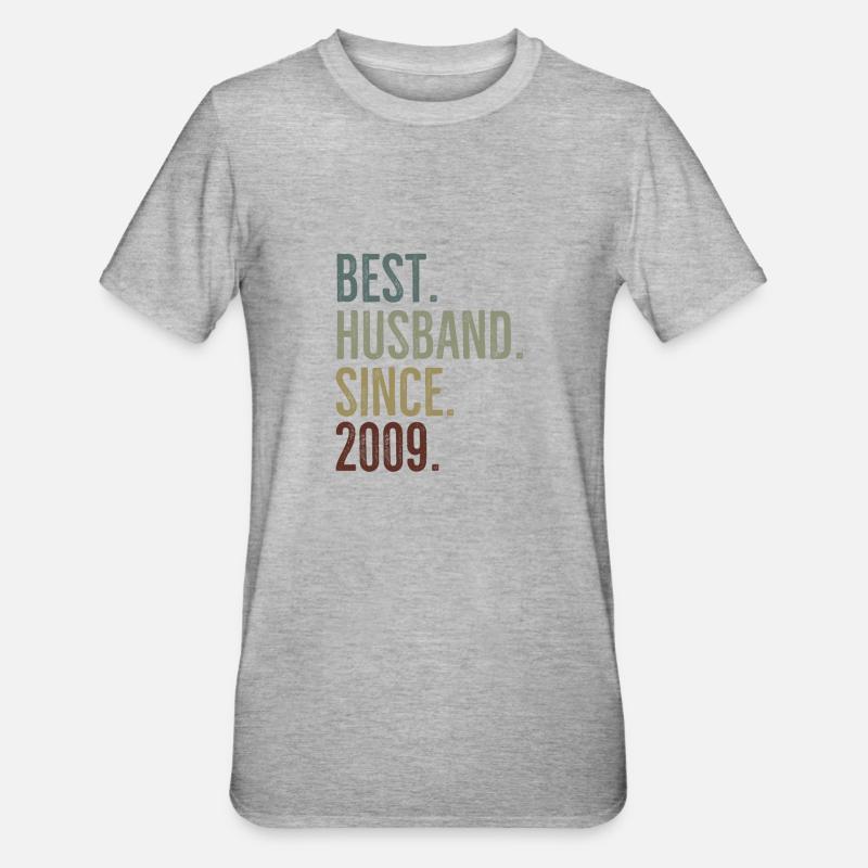 Bester Ehemann seit 2009 - Unisex Polycotton T-Shirt - Grau meliert