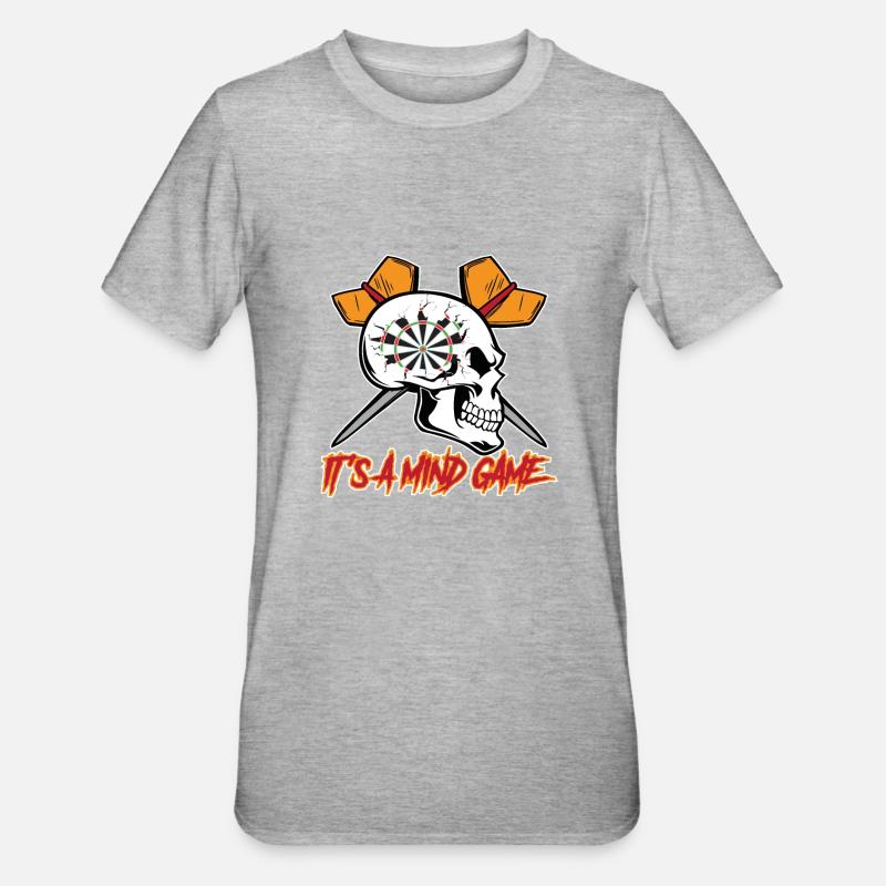 Fléchettes disant C’est un jeu d’ avec flèche de fléchette - T-shirt polycoton Unisexe - gris chiné
