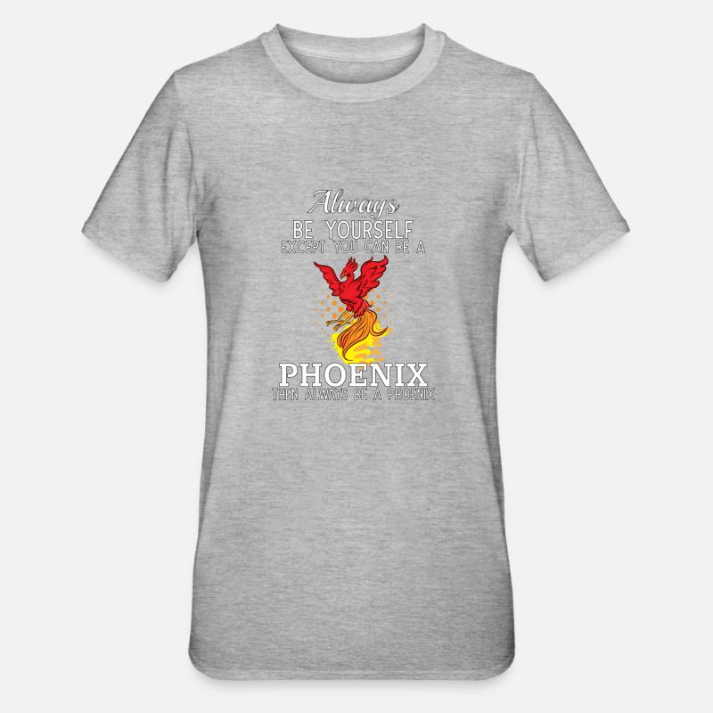 Phoenix Bird Mythical Creature - Unisex Polycotton T-Shirt - heather grey
