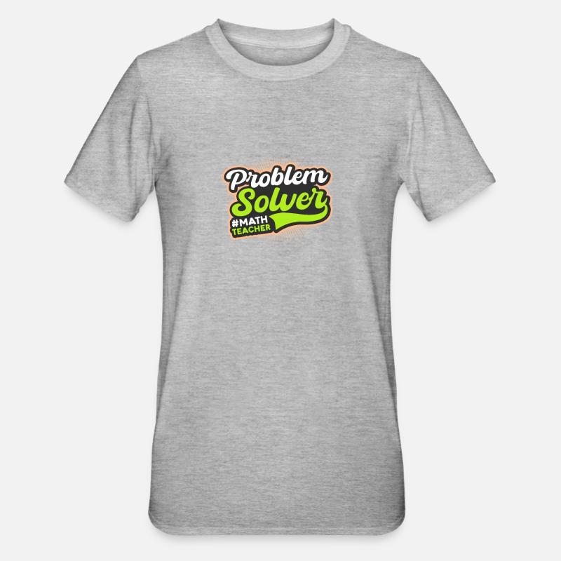 Math Teacher Problem Solver - Unisex Polycotton T-Shirt - heather grey