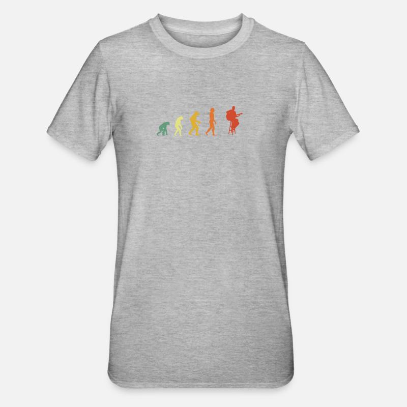 Retro Guitar Evolution - Unisex Polycotton T-Shirt - heather grey