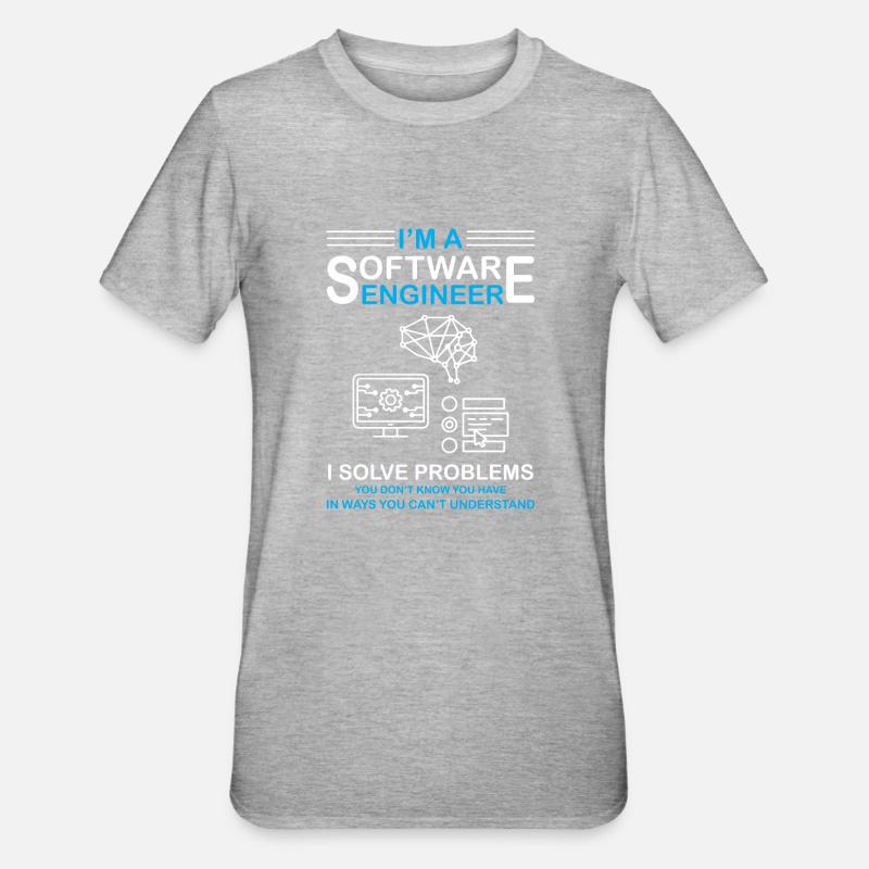 I'm a Software Engineer Software Developer - Unisex Polycotton T-Shirt - Grau meliert