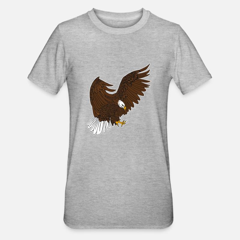 Bald Eagle - Unisex Polycotton T-Shirt - heather grey