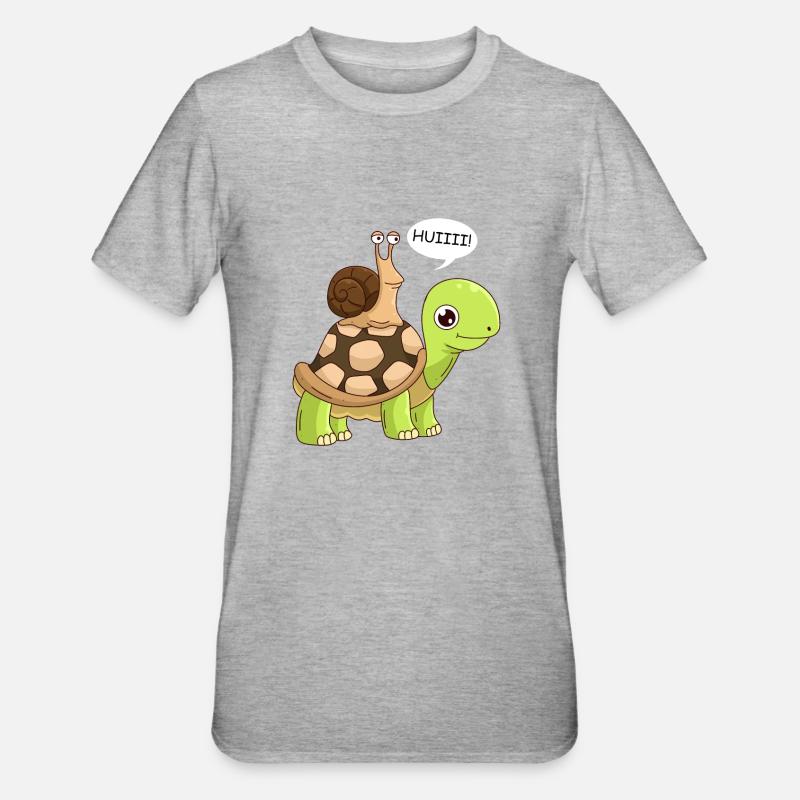Sarcasm Speed Wheee! Snail - Unisex Polycotton T-Shirt - heather grey