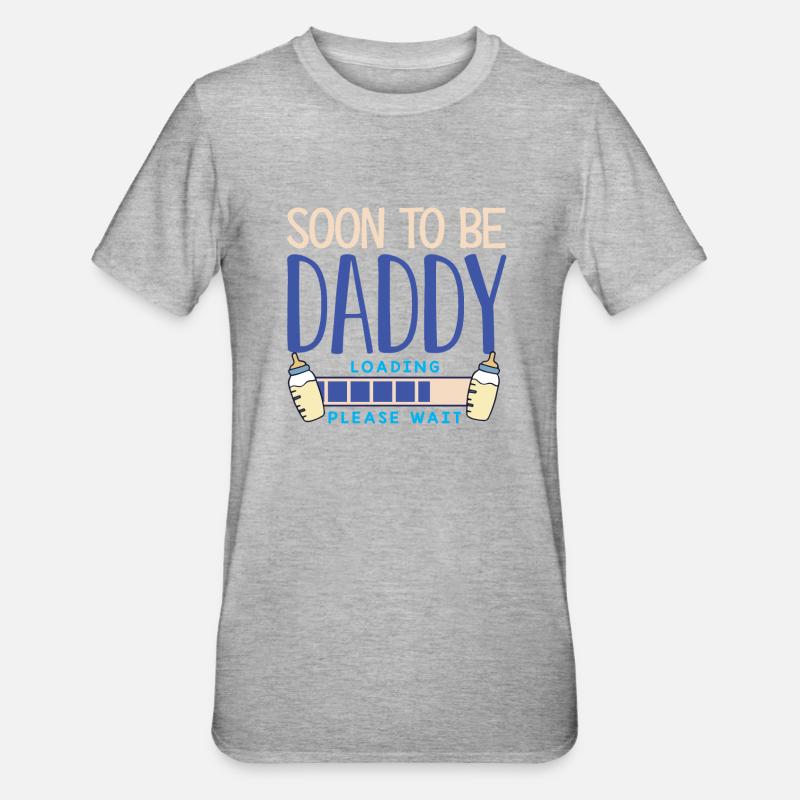 Bald Daddy Sein, Vater - Unisex Polycotton T-Shirt - Grau meliert