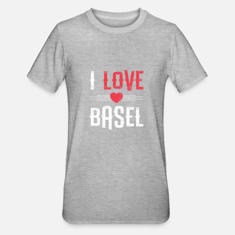 J’adore Bâle - T-shirt polycoton Unisexe - gris chiné