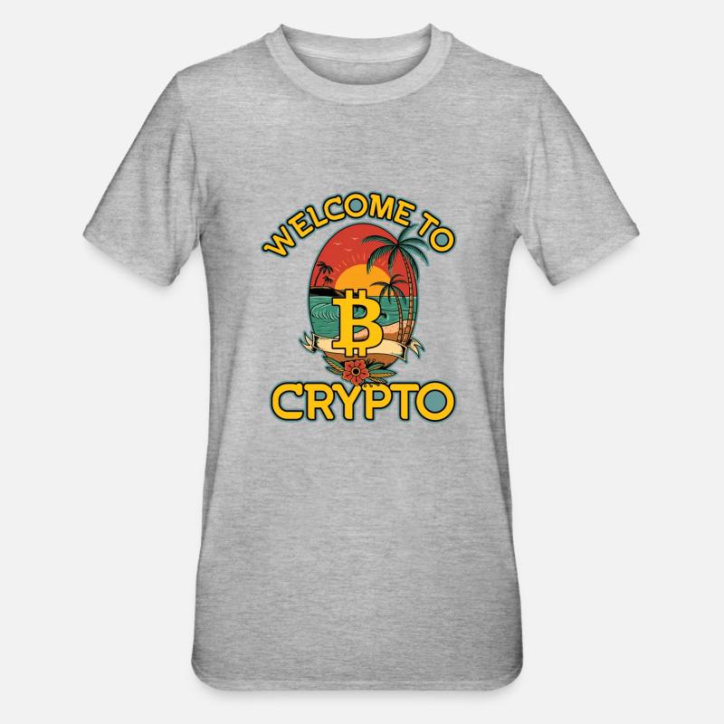Willkommen bei Krypto, Bitcoin Sommer - Unisex Polycotton T-Shirt - Grau meliert
