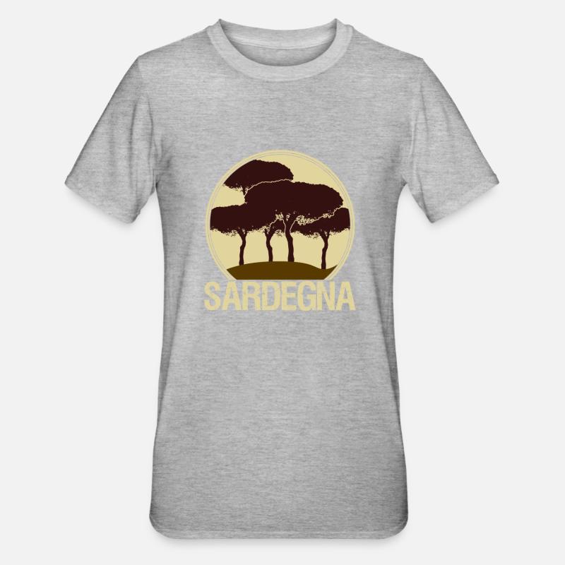 Sardaigne Sardaigne Sardaigne - T-shirt polycoton Unisexe - gris chiné