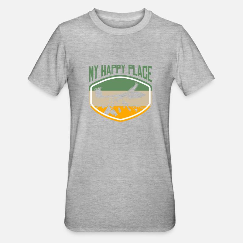 Planeur Planeur Planeur Planeur Planeur - T-shirt polycoton Unisexe - gris chiné