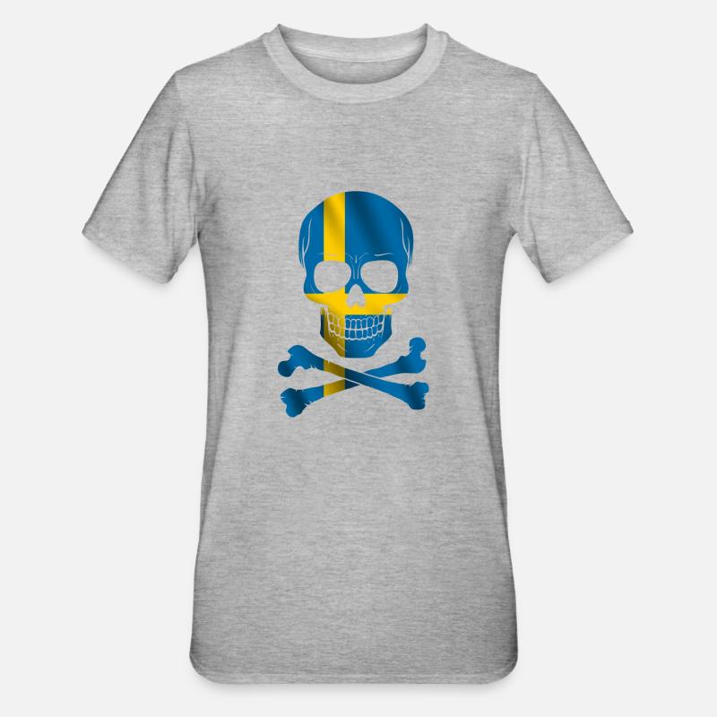 Drapeau de la Suède - T-shirt polycoton Unisexe - gris chiné