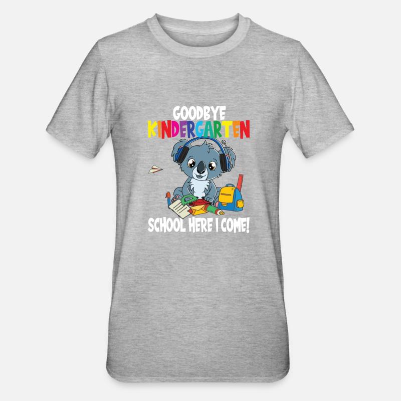 Kindergarten Schulanfang Einschulung - Unisex Polycotton T-Shirt - Grau meliert