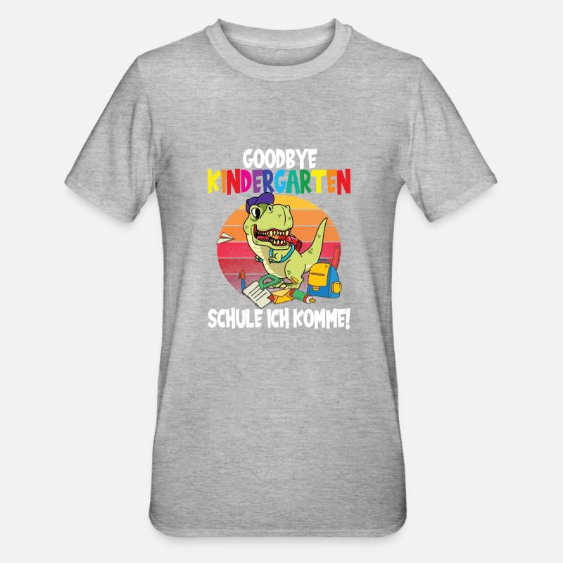 Kindergarten Einschulung Schulanfang - Unisex Polycotton T-Shirt - Grau meliert