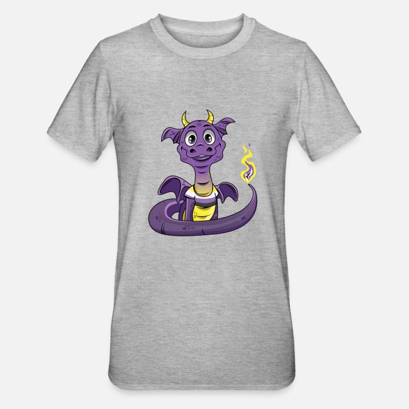 Nonbinary Pride Dragon Nonbinary - Unisex Polycotton T-Shirt - heather grey