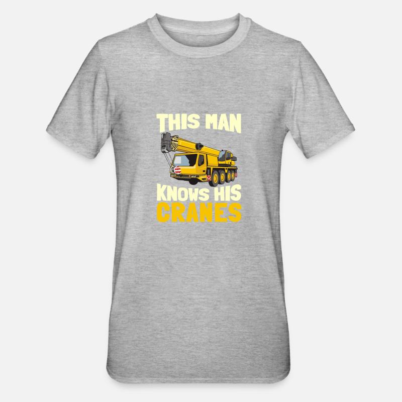 Krankonstruktion kran kran operatør kran operatør - Unisex polycotton T-shirt - grå meleret