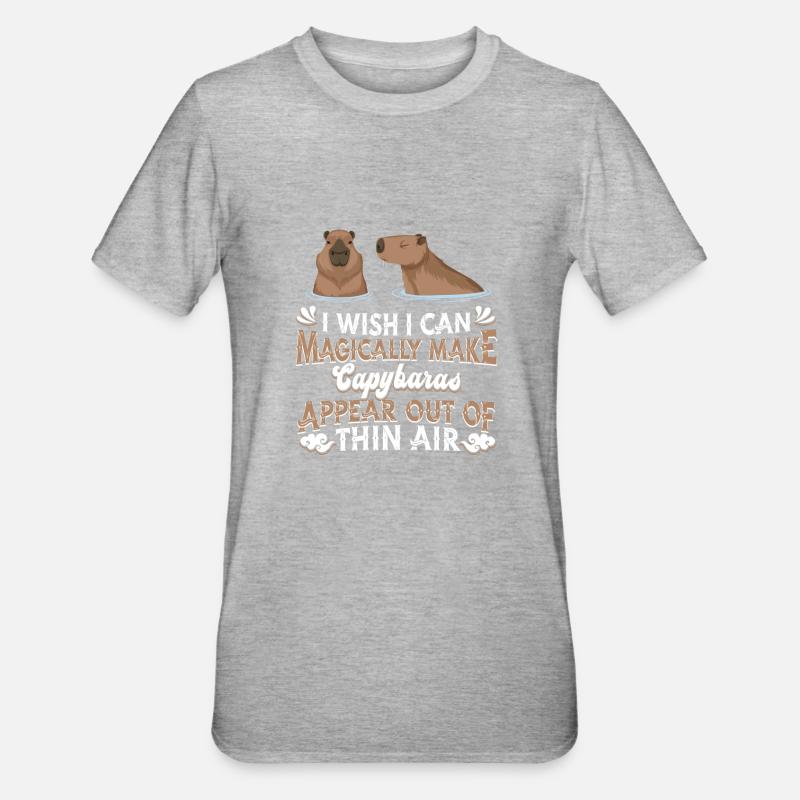Capybara capybara rongeur - T-shirt polycoton Unisexe - gris chiné