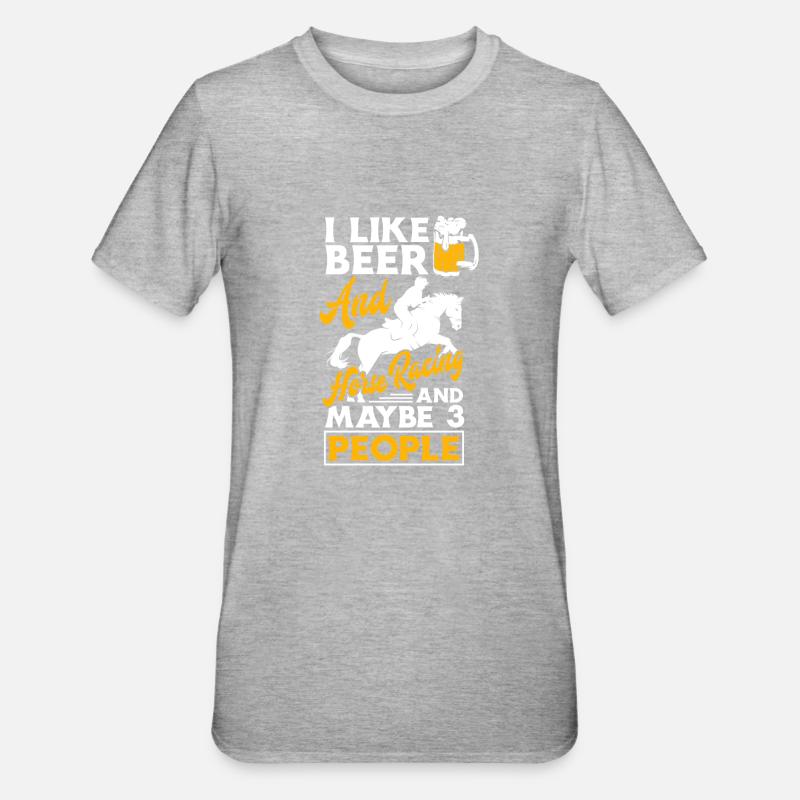 Courses de chevaux - T-shirt polycoton Unisexe - gris chiné