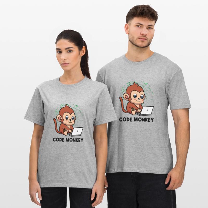 Code Monkey Programming Coder Computer Geek Develo Unisex Polycotton T-Shirt