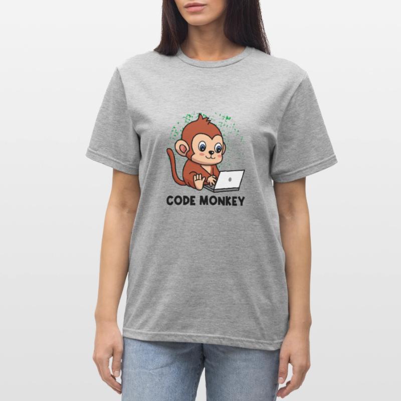 Code Monkey Programming Coder Computer Geek Develo Unisex Polycotton T-Shirt