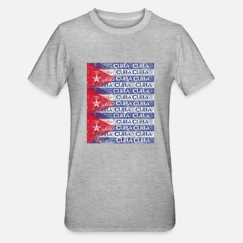 Cuba Drapeau cubain - T-shirt polycoton Unisexe - gris chiné